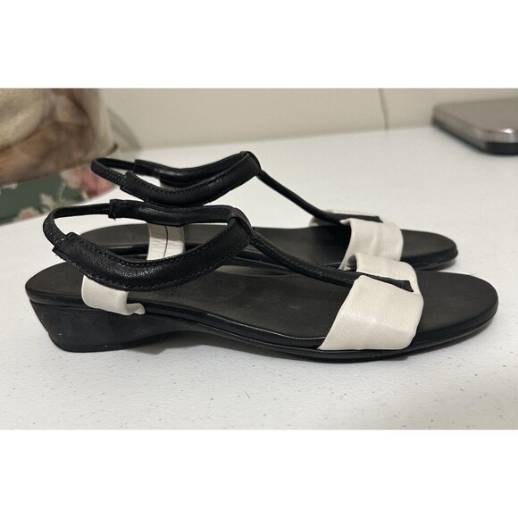 Munro‎ Faran Sandals Black Off White Women’s 7.5M Custom Made Shoes - Picture 7 of 10